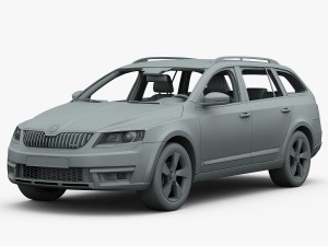 skoda octavia scout 2015 detailed interior Model 3D