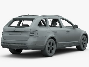skoda octavia scout 2015 detailed interior Model 3D