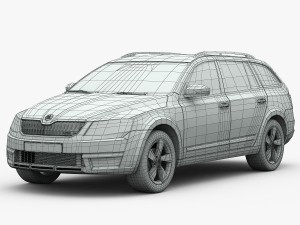 skoda octavia scout 2015 detailed interior Model 3D