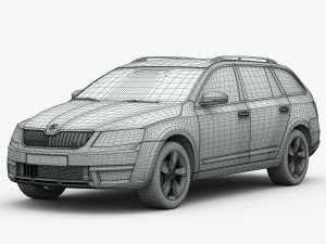 skoda octavia scout 2015 detailed interior Model 3D