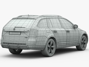 skoda octavia scout 2015 detailed interior Model 3D