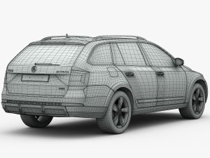 skoda octavia scout 2015 detailed interior Model 3D