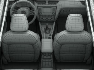 skoda octavia scout 2015 detailed interior Model 3D