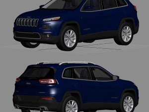 jeep cherokee limited 2014 detailed interior Modèle 3D