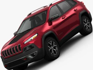 ジープ チェロキー トレイルホーク 2014 詳細なインテリア 3Dモデル