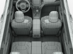 jeep cherokee trailhawk 2014 detailed interior Modèle 3D
