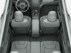 jeep cherokee trailhawk 2014 detailed interior Modèle 3D