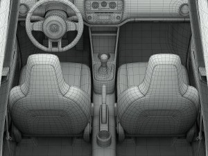 volkswagen up 2013 detailed interior 3D Модель