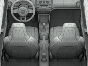 volkswagen up 2013 detailed interior 3D Model