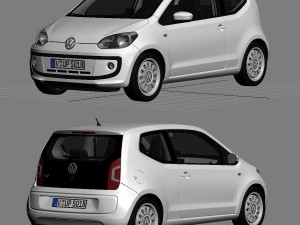 volkswagen up 2013 detailed interior 3D Модель