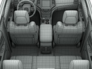 jeep grand cherokee 2014 detailed interior 3D Model
