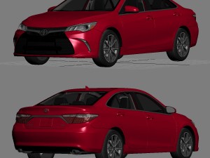 toyota camry xse 2015 detailed interior 3D 模型