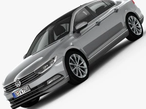 Volkswagen Passat 2015 gedetailleerd interieur 3D Model