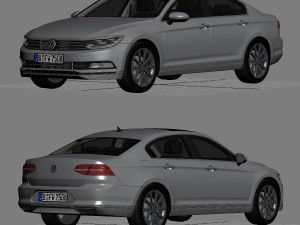 volkswagen passat 2015 detailed interior Model 3D