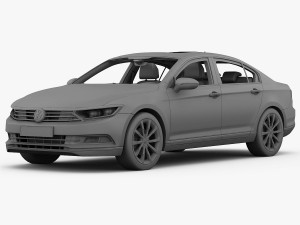 volkswagen passat 2015 detailed interior Model 3D