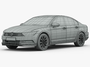 volkswagen passat 2015 detailed interior Model 3D