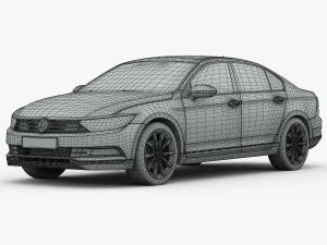 volkswagen passat 2015 detailed interior 3D Model