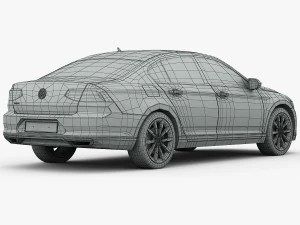 volkswagen passat 2015 detailed interior 3D Model