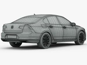 volkswagen passat 2015 detailed interior 3D Model