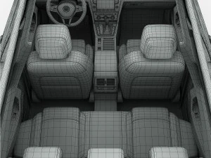 volkswagen passat 2015 detailed interior 3D Model