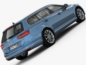 volkswagen passat variant 2015 detailed interior 3D 모델