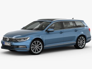 volkswagen passat variant 2015 detailed interior 3D 모델