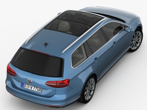 volkswagen passat variant 2015 detailed interior 3D 모델
