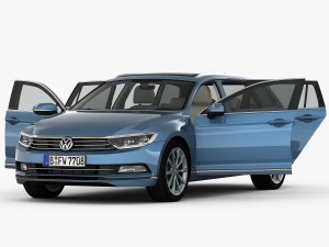 volkswagen passat variant 2015 detailed interior 3D 모델