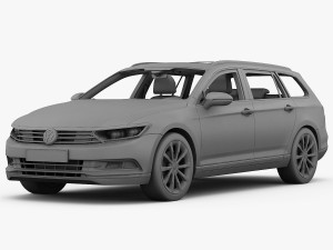 volkswagen passat variant 2015 detailed interior 3D 모델