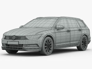 volkswagen passat variant 2015 detailed interior 3D 모델