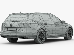 volkswagen passat variant 2015 detailed interior 3D 모델
