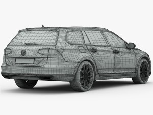 volkswagen passat variant 2015 detailed interior 3D 모델