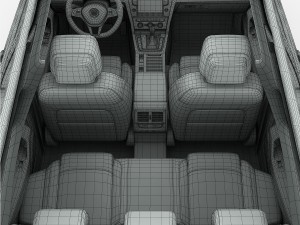 volkswagen passat variant 2015 detailed interior 3D 모델