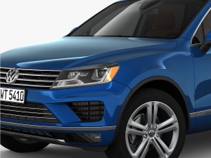 volkswagen touareg 2015 detailed interior Modelo 3D