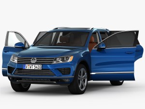 volkswagen touareg 2015 detailed interior Modelo 3D