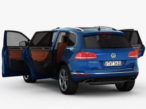 volkswagen touareg 2015 detailed interior Modelo 3D