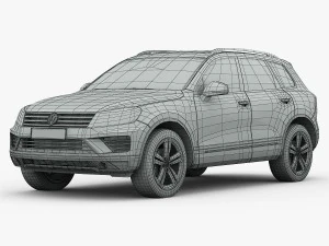 volkswagen touareg 2015 detailed interior 3D Model