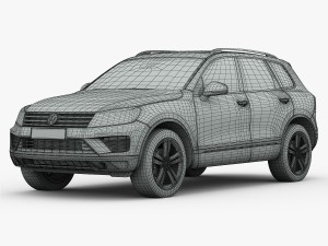 volkswagen touareg 2015 detailed interior Modelo 3D