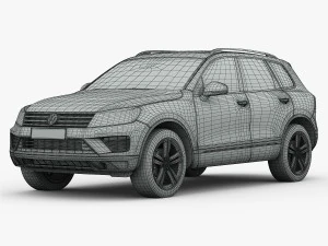 volkswagen touareg 2015 detailed interior 3D Model