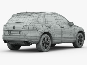 volkswagen touareg 2015 detailed interior Modelo 3D