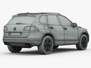 volkswagen touareg 2015 detailed interior Modelo 3D