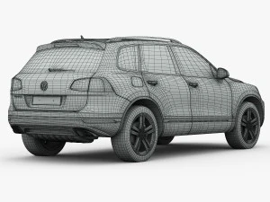 volkswagen touareg 2015 detailed interior 3D Model