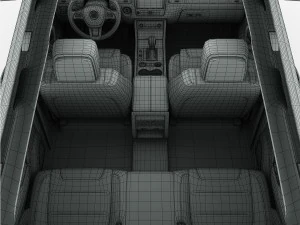 volkswagen touareg 2015 detailed interior 3D Model
