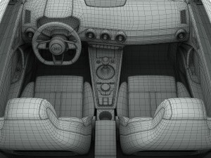audi tt coupe 2015 detailed interior Modelo 3D