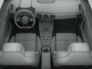 ऑडी टीटी कूप 2015 विस्तृत इंटीरियर 3D मॉडल