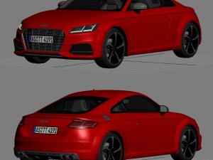 audi tts coupe 2015 detailed interior 3D Модель