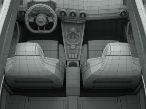 audi tts coupe 2015 detailed interior 3D Модель