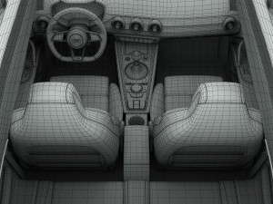 audi tts coupe 2015 detailed interior 3D Модель