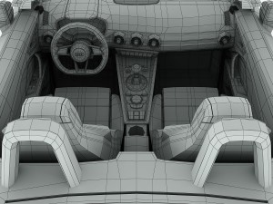 audi tt roadster 2015 detailed interior Model 3D
