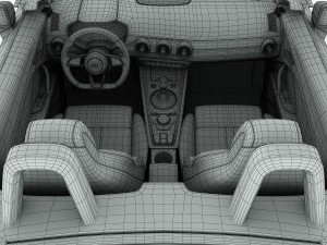 audi tt roadster 2015 detailed interior Model 3D